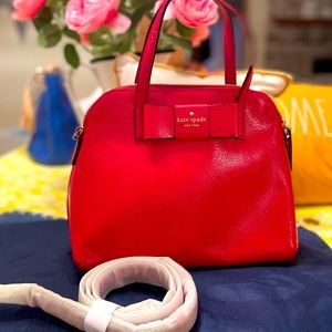 Kate Spade red Satchel with long strap